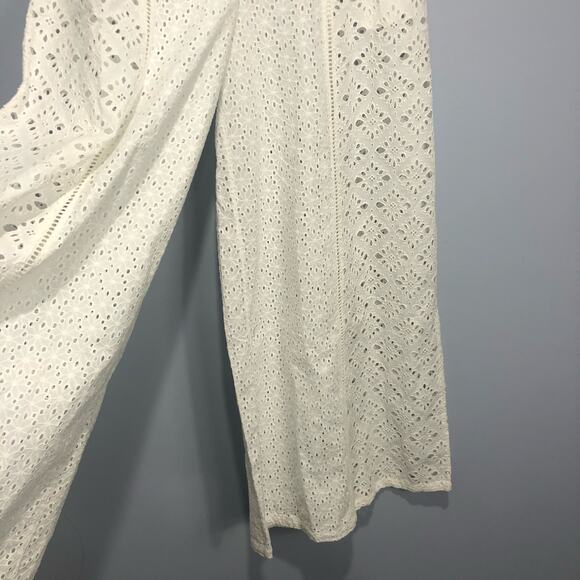 NWT Spell Lottie Eyelet Wide Leg Pants White Size S - Picture 5 of 14